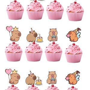 Capybara Geburtstag Dekoration, Capybara Party Dekoration Kinder Geburtstag Dekoration Set Cake Toppers, Birthday Banner, FüR Kinder Geburtstag Party Dekoration(Braun